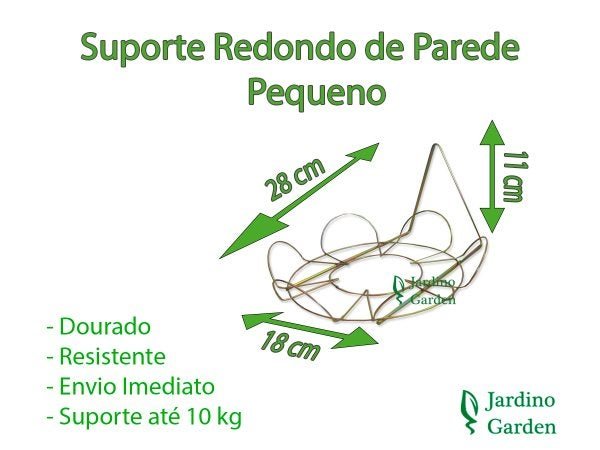 SUPORTE DE METAL DE PAREDE VASOS E PLANTAS 25 UND PEQUENO - 2