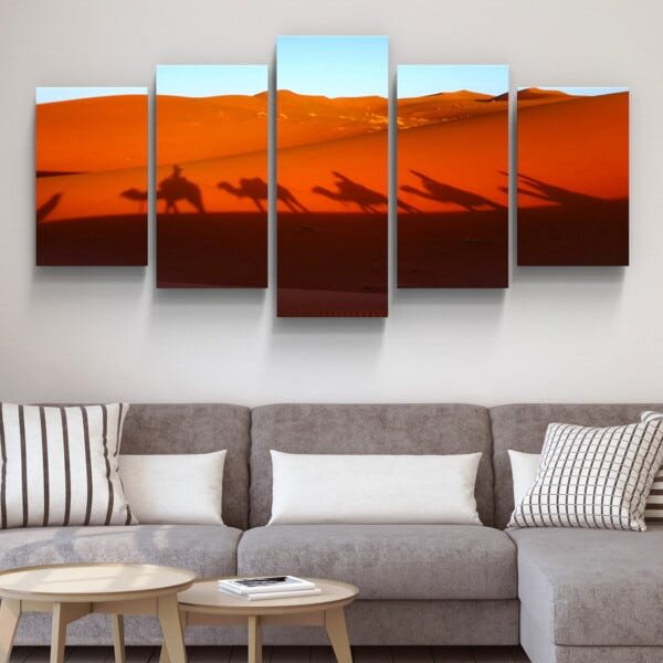 Quadros Decorativos Deserto Camelos Dunas Sala Hall - 2
