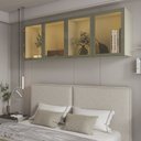 Ver imagem 7 de Módulo Aéreo 4 Portas com Vidro Reflecta e LED 100% MDF Concept Bege/Off White