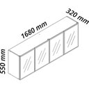 Ver imagem 3 de Módulo Aéreo 4 Portas com Vidro Reflecta e LED 100% MDF Concept Bege/Off White