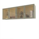 Ver imagem 2 de Módulo Aéreo 4 Portas com Vidro Reflecta e LED 100% MDF Concept Bege/Off White