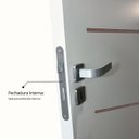 Ver imagem 4 de Kit Porta de Madeira 215x96cm Batente 16cm com Guarnição Cristal Primer Uniportas Abertura Esquerda Branco