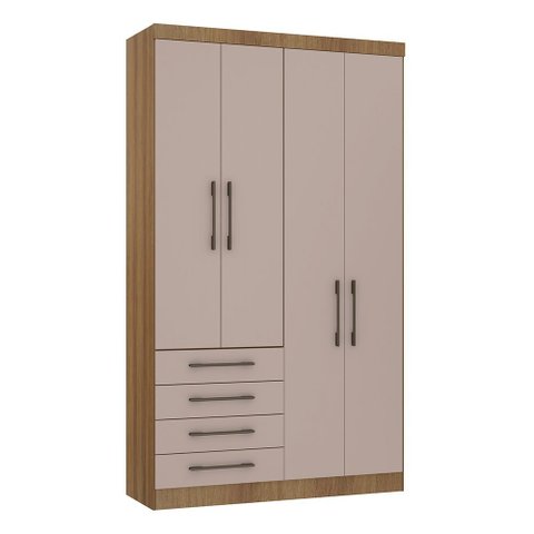 Módulo Roupeiro de 134,5cm 4 Portas 4 Gavetas Eucamóveis Paris - 340