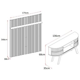 Rack com Painel New Silverstone para Tv até 65 Polegadas - Naturale /off White - Madetec - 3