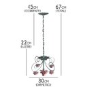 Ver imagem 1 de Pendente Pequeno De Ferro para Decoração de Banheiro E Quarto Retro - Azul Claro & Rosa