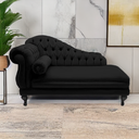 Ver imagem 2 de Recamier Divã Namoradeira Larissa 185cm Esquerdo de Quem Senta Corano Preto - Incasa Decor