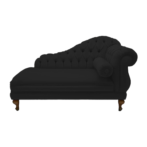 Recamier Divã Namoradeira Larissa 185cm Esquerdo de Quem Senta Corano Preto - Incasa Decor