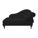 Ver imagem 1 de Recamier Divã Namoradeira Larissa 185cm Esquerdo de Quem Senta Corano Preto - Incasa Decor