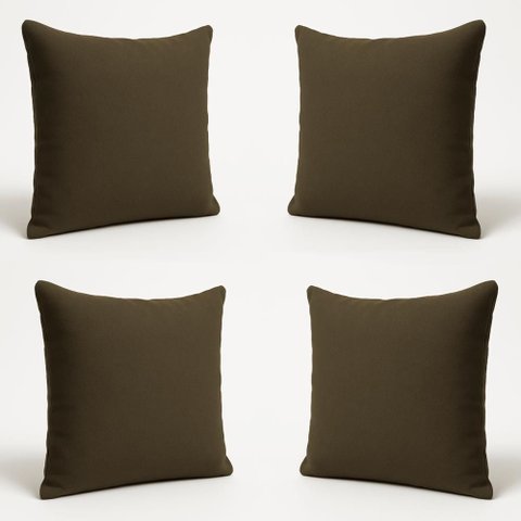 Kit 4 Almofadas Decorativas 42cm Suede Fofinha Lisa Sofá Cor:marrom
