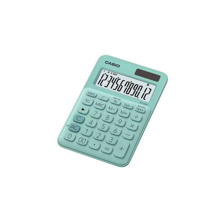 Calculadora compacta Casio de mesa 12 dígitos MS-20UC-GN Calculadora compacta Casio de mesa 12 dígitos MS-20UC-GN