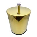 Ver imagem 1 de Lixeira Dourada em Aço Inox com Cristal para Lavabo Fineza - Ametista - 3l