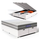 Ver imagem 2 de Cama Box Baú + Colchão Gazin de Molas Ensacadas One Face Air Up Queen 158 cm
