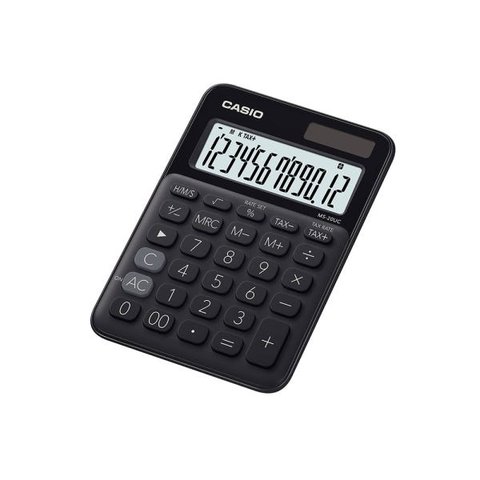 Calculadora compacta Casio mesa visor amplo 12 díg MS-20UCBK