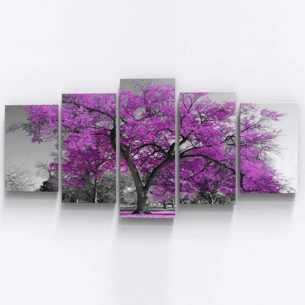 Quadros Decorativos Arvore Roxo Botanico Sala - 3