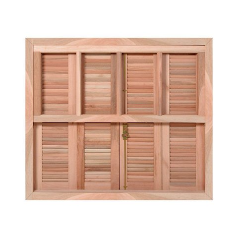 Janela de Madeira Veneziana Abrir/Guilhotina Reto Eucalipto Grandis Rosa - 1,20 (A) X 1,20 (L)