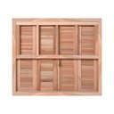 Ver imagem 1 de Janela de Madeira Veneziana Abrir/Guilhotina Reto Eucalipto Grandis Rosa - 1,20 (A) X 1,20 (L)