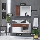 Ver imagem 2 de Gabinete Banheiro New Stilo 60 Cm Armário com Cuba e Espelheira:natura