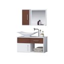 Ver imagem 4 de Gabinete Banheiro New Stilo 60 Cm Armário com Cuba e Espelheira:natura