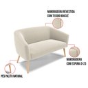 Ver imagem 7 de Kit 1 Sofá Namoradeira e 1 Poltrona Stella Bouclê Bege Pés Palito Natural - D'Rossi