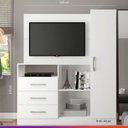 Ver imagem 2 de Cômoda Painel Camarim Painel 01 Porta 03 gavetas 149x173x43 Cm Branco 1045 MDP - PRIME