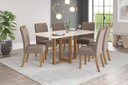 Ver imagem 3 de Mesa de Jantar Natali 160 C/ Vidro Nature/off White - Henn