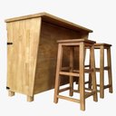 Ver imagem 2 de Ilha Gourmet 2 Baquetas Madeira Maciça