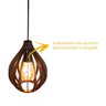 Pendente 914 Balão Marrom Rústico de Madeira 20cm - 3