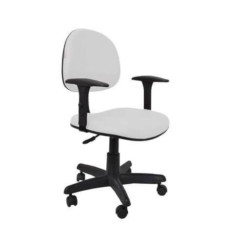 Cadeira Executiva Giratoria Zeus com Braco - Couro Sintetico Corano - Branco
