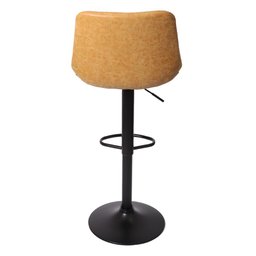 Kit 3 Banquetas Alta Com Encosto Alto Estofada Para Cozinha Ilha Giratória Roma Caramelo Vintage - 6