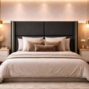 Ver imagem 1 de Cabeceira Grecia Estofada Luxo King com Detalhes Dourado Cinza Bz Home