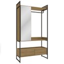 Ver imagem 7 de Kit 02 Roupeiros Closet Com Gavetas Industrial Crome LI028/LI029 Freijo Preto Kappesberg