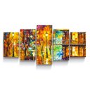 Ver imagem 3 de Quadros Decorativos Pintura Abstrato City Sala Quarto