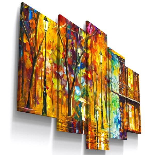 Quadros Decorativos Pintura Abstrato City Sala Quarto - 1