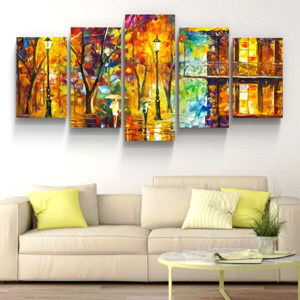 Quadros Decorativos Pintura Abstrato City Sala Quarto - 2