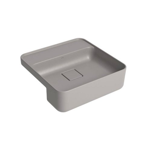 Cuba Semiencaixe Quadrada com Mesa 40cm Soft Antracite Deca