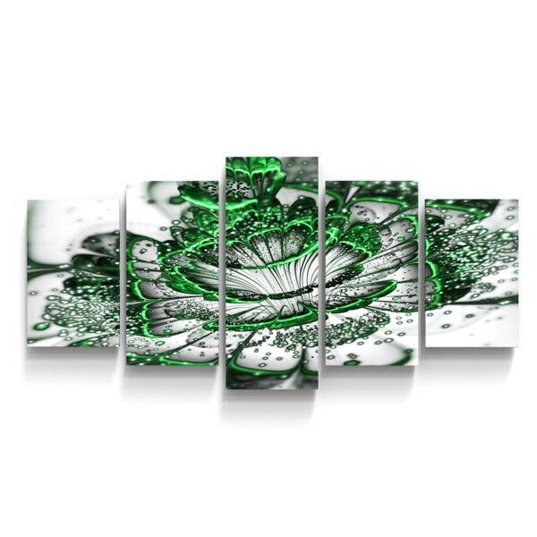 Quadros Decorativos Flor Digital Verde Sala Quarto - 3