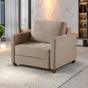 Ver imagem 1 de Sofá Cama Marcelle 1 Lugar 100 Solteiro Veludo Paris Pés de Madeira - Talento Móveis