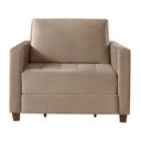 Ver imagem 3 de Sofá Cama Marcelle 1 Lugar 100 Solteiro Veludo Paris Pés de Madeira - Talento Móveis