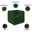 Ver imagem 3 de Poltrona para Sala de Estar Decorativa Kit com 2 Maggie K04 Veludo Verde - Mpozenato