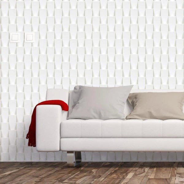 Papel de Parede Adesivo 3D Off White 382705567 - 1