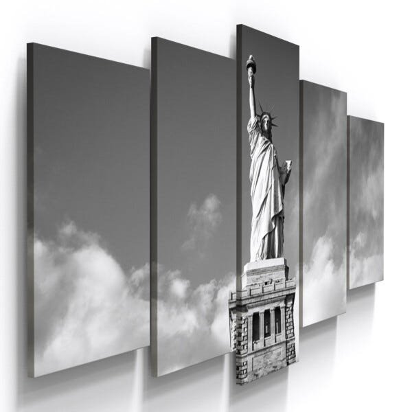 Quadros Decorativos Estatua Liberdade Preto Br. Sala - 1