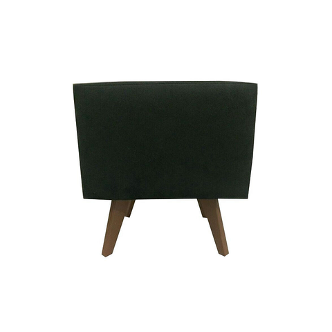 Puff Pé Palito Quadrado Não É Segredo Suede Liso Preto 40x45