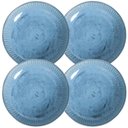 Ver imagem 1 de Jogo 4 Pratos Fundos 22,5cm Cerâmica Azul 830ml Linhas Breeze Porto Brasil Mesa Posta Sopa Massa