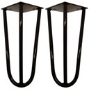 Ver imagem 1 de Kit 02 Pés de Ferro Aço Hairpin Legs 25 Cm Preto A01 Sofá Móveis Mesa - Inoviza