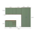 Ver imagem 2 de Lavanderia Modulada Kappesberg Celeste 5 Peças Nogueira/verde 280cm
