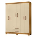 Ver imagem 2 de Guarda-Roupa Casal com 6 Portas e 2 Gavetas 149,6cm Multimóveis CR35674 Madeirado/Off White