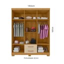 Ver imagem 3 de Guarda-Roupa Casal com 6 Portas e 2 Gavetas 149,6cm Multimóveis CR35674 Madeirado/Off White