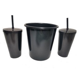 Kit Almofada Porta Pipoca Balde + 2 Copos Netflix Séries - 2