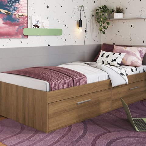 Cama Solteiro com 2 Portas Tókio para Colchões 190x80 Cm Ct1080 Art In Móveis