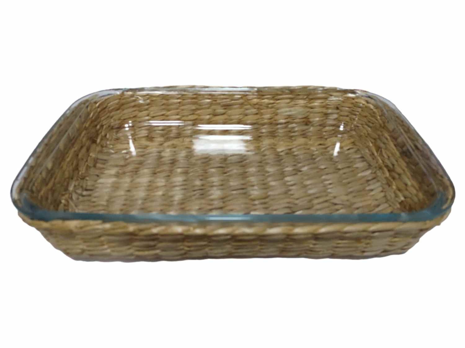 Travessa de Vidro Retangular c/Rattan 2200ml MIMO STYLE - 2